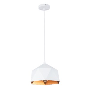 glo-01377-01377_3 GLOBOSTAR® HEXAGON 01377 ΜΟΝΤΕΡΝΟ ΚΡΕΜΑΣΤΟ ΦΩΤΙΣΤΙΚΟ ΚΑΜΠΑΝΑ ΜΟΝΟΦΩΤΟ 1 X E27 IP20 ΛΕΥΚΟ &