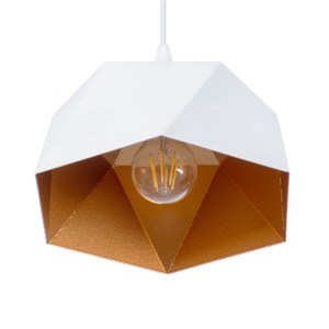 glo-01377-01377_5 GLOBOSTAR® HEXAGON 01377 ΜΟΝΤΕΡΝΟ ΚΡΕΜΑΣΤΟ ΦΩΤΙΣΤΙΚΟ ΚΑΜΠΑΝΑ ΜΟΝΟΦΩΤΟ 1 X E27 IP20 ΛΕΥΚΟ &