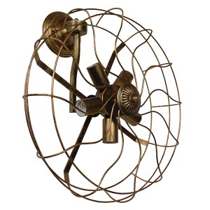 glo-01381-01381_0011 GLOBOSTAR® FAN 01381 VINTAGE ΕΠΙΤΟΙΧΙΟ ΦΩΤΙΣΤΙΚΟ ΑΠΛΙΚΑ ΠΟΛΥΦΩΤΟ 5 X E27 IP20 ΧΑΛΚΙΝΟ ΜΕΤΑ
