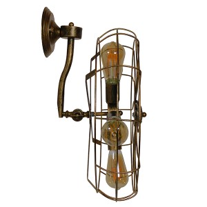 glo-01381-01381_009 GLOBOSTAR® FAN 01381 VINTAGE ΕΠΙΤΟΙΧΙΟ ΦΩΤΙΣΤΙΚΟ ΑΠΛΙΚΑ ΠΟΛΥΦΩΤΟ 5 X E27 IP20 ΧΑΛΚΙΝΟ ΜΕΤΑ
