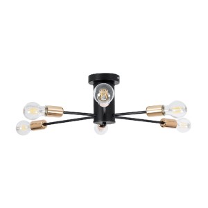 glo-01384-01384_5 GLOBOSTAR® OLINDA 01384 ΜΟΝΤΕΡΝΟ ΦΩΤΙΣΤΙΚΟ ΟΡΟΦΗΣ ΠΛΕΓΜΑ ΠΟΛΥΦΩΤΟ 6 X E27 IP20 ΜΑΥΡΟ & ΧΑΛ