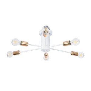 glo-01385-01385_2 GLOBOSTAR® OLINDA 01385 ΜΟΝΤΕΡΝΟ ΦΩΤΙΣΤΙΚΟ ΟΡΟΦΗΣ ΠΛΕΓΜΑ ΠΟΛΥΦΩΤΟ 6 X E27 IP20 ΛΕΥΚΟ & ΧΑΛ