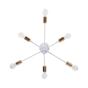 glo-01385-01385_6 GLOBOSTAR® OLINDA 01385 ΜΟΝΤΕΡΝΟ ΦΩΤΙΣΤΙΚΟ ΟΡΟΦΗΣ ΠΛΕΓΜΑ ΠΟΛΥΦΩΤΟ 6 X E27 IP20 ΛΕΥΚΟ & ΧΑΛ