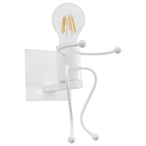 glo-01389-01389_0 GLOBOSTAR® LITTLE MAN 01389 ΜΟΝΤΕΡΝΟ ΕΠΙΤΟΙΧΙΟ ΦΩΤΙΣΤΙΚΟ ΑΠΛΙΚΑ ΜΟΝΟΦΩΤΟ 1 X E27 IP20 ΛΕΥΚ