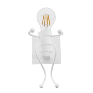 glo-01389-01389_3 GLOBOSTAR® LITTLE MAN 01389 ΜΟΝΤΕΡΝΟ ΕΠΙΤΟΙΧΙΟ ΦΩΤΙΣΤΙΚΟ ΑΠΛΙΚΑ ΜΟΝΟΦΩΤΟ 1 X E27 IP20 ΛΕΥΚ