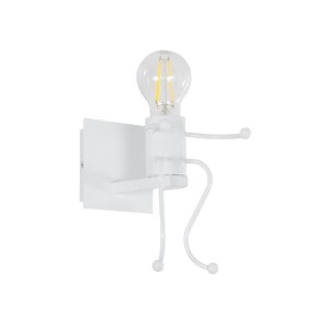 glo-01389-9f845a_01389_0 GLOBOSTAR® LITTLE MAN 01389 ΜΟΝΤΕΡΝΟ ΕΠΙΤΟΙΧΙΟ ΦΩΤΙΣΤΙΚΟ ΑΠΛΙΚΑ ΜΟΝΟΦΩΤΟ 1 X E27 IP20 ΛΕΥΚΟ ΜΕΤΑΛΛΟ - Μ12 X Π19 X Υ17CM