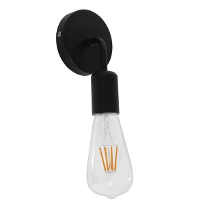 glo-01396-01396_0_0 GLOBOSTAR® DON 01396 VINTAGE ΕΠΙΤΟΙΧΙΟ ΦΩΤΙΣΤΙΚΟ ΑΠΛΙΚΑ ΜΟΝΟΦΩΤΟ 1 X E27 IP20 ΜΑΥΡΟ ΜΕΤΑΛΛ