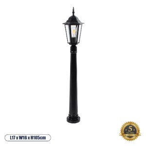 glo-01401-01401_0_ GLOBOSTAR® ELLIPSE 01401 VINTAGE ΦΩΤΙΣΤΙΚΟ ΚΟΛΩΝΑΚΙ ΚΗΠΟΥ  ΜΟΝΟΦΩΤΟ 1 X E27 ΜΑΥΡΟ ΜΕΤΑΛΛΙΚ