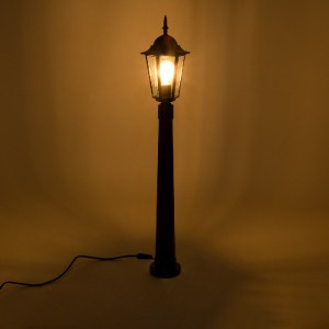 glo-01401-01401_3 GLOBOSTAR® ELLIPSE 01401 VINTAGE ΦΩΤΙΣΤΙΚΟ ΚΟΛΩΝΑΚΙ ΚΗΠΟΥ  ΜΟΝΟΦΩΤΟ 1 X E27 ΜΑΥΡΟ ΜΕΤΑΛΛΙΚ