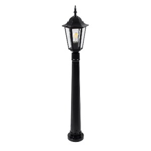 glo-01401-01401_5 GLOBOSTAR® ELLIPSE 01401 VINTAGE ΦΩΤΙΣΤΙΚΟ ΚΟΛΩΝΑΚΙ ΚΗΠΟΥ  ΜΟΝΟΦΩΤΟ 1 X E27 ΜΑΥΡΟ ΜΕΤΑΛΛΙΚ