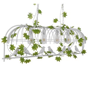 glo-01403-01403_002 GLOBOSTAR® NEST 01403 VINTAGE ΚΡΕΜΑΣΤΟ ΦΩΤΙΣΤΙΚΟ ΦΙΓΟΥΡΑ ΠΟΛΥΦΩΤΟ 4 X E27 IP20 ΛΕΥΚΟ ΜΕΤΑΛ