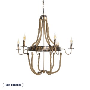 glo-01404-01404_0 GLOBOSTAR® VICTORIAN 01404 VINTAGE ΚΡΕΜΑΣΤΟ ΦΩΤΙΣΤΙΚΟ ΑΝΑΡΤΗΣΗ ΠΟΛΥΦΩΤΟ 6 X E14 IP20 ΧΑΛΚΙ