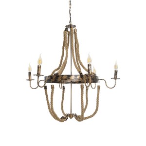 glo-01404-01404_2 GLOBOSTAR® VICTORIAN 01404 VINTAGE ΚΡΕΜΑΣΤΟ ΦΩΤΙΣΤΙΚΟ ΑΝΑΡΤΗΣΗ ΠΟΛΥΦΩΤΟ 6 X E14 IP20 ΧΑΛΚΙ