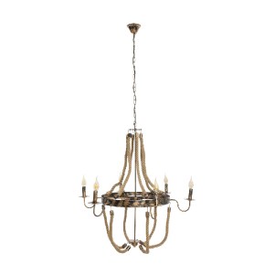 glo-01404-01404_4 GLOBOSTAR® VICTORIAN 01404 VINTAGE ΚΡΕΜΑΣΤΟ ΦΩΤΙΣΤΙΚΟ ΑΝΑΡΤΗΣΗ ΠΟΛΥΦΩΤΟ 6 X E14 IP20 ΧΑΛΚΙ