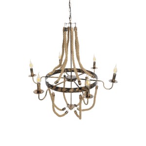 glo-01404-01404_7 GLOBOSTAR® VICTORIAN 01404 VINTAGE ΚΡΕΜΑΣΤΟ ΦΩΤΙΣΤΙΚΟ ΑΝΑΡΤΗΣΗ ΠΟΛΥΦΩΤΟ 6 X E14 IP20 ΧΑΛΚΙ