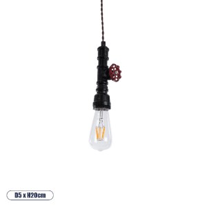 glo-01415-01415_0 GLOBOSTAR® SPIGOT 01415 VINTAGE ΚΡΕΜΑΣΤΟ ΦΩΤΙΣΤΙΚΟ ΑΝΑΡΤΗΣΗ ΜΟΝΟΦΩΤΟ 1 X E27 IP20 ΜΑΥΡΟ & 