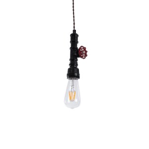 glo-01415-01415_2 GLOBOSTAR® SPIGOT 01415 VINTAGE ΚΡΕΜΑΣΤΟ ΦΩΤΙΣΤΙΚΟ ΑΝΑΡΤΗΣΗ ΜΟΝΟΦΩΤΟ 1 X E27 IP20 ΜΑΥΡΟ & 