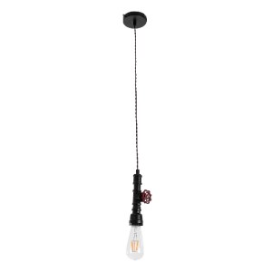 glo-01415-01415_4 GLOBOSTAR® SPIGOT 01415 VINTAGE ΚΡΕΜΑΣΤΟ ΦΩΤΙΣΤΙΚΟ ΑΝΑΡΤΗΣΗ ΜΟΝΟΦΩΤΟ 1 X E27 IP20 ΜΑΥΡΟ & 