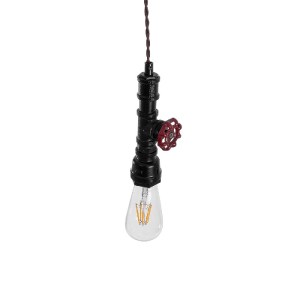 glo-01415-01415_7 GLOBOSTAR® SPIGOT 01415 VINTAGE ΚΡΕΜΑΣΤΟ ΦΩΤΙΣΤΙΚΟ ΑΝΑΡΤΗΣΗ ΜΟΝΟΦΩΤΟ 1 X E27 IP20 ΜΑΥΡΟ & 