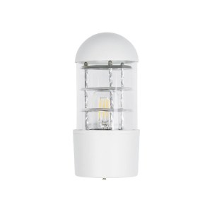 glo-01418-01418_4 GLOBOSTAR® NEWI 01418 ΜΟΝΤΕΡΝΟ ΕΠΙΤΟΙΧΙΟ ΦΩΤΙΣΤΙΚΟ ΑΠΛΙΚΑ ΜΟΝΟΦΩΤΟ 1 X E27 IP20 ΛΕΥΚΟ & ΑΣΗΜΙ ΜΕΤΑΛΛΟ ΜΕ ΔΙΑΦΑΝΟ ΓΥΑΛΙ - Μ11 X Π17 X Υ25CM