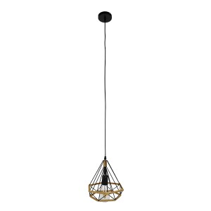 glo-01421-01421_2 GLOBOSTAR® FLUTED 01421 VINTAGE ΚΡΕΜΑΣΤΟ ΦΩΤΙΣΤΙΚΟ ΠΛΕΓΜΑ ΜΟΝΟΦΩΤΟ 1 X E27 IP20 ΜΑΥΡΟ ΜΕΤΑ