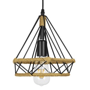 glo-01421-01421_3 GLOBOSTAR® FLUTED 01421 VINTAGE ΚΡΕΜΑΣΤΟ ΦΩΤΙΣΤΙΚΟ ΠΛΕΓΜΑ ΜΟΝΟΦΩΤΟ 1 X E27 IP20 ΜΑΥΡΟ ΜΕΤΑ