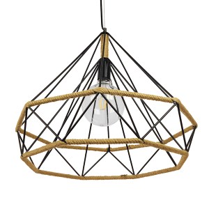 glo-01422-01422_4 GLOBOSTAR® FLUTED 01422 VINTAGE ΚΡΕΜΑΣΤΟ ΦΩΤΙΣΤΙΚΟ ΠΛΕΓΜΑ ΜΟΝΟΦΩΤΟ 1 X E27 IP20 ΜΑΥΡΟ ΜΕΤΑ