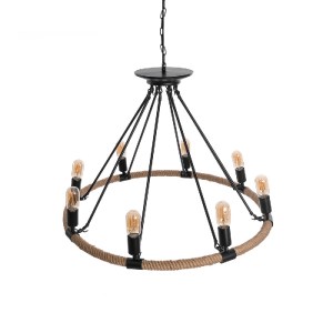 glo-01423-01423_7 GLOBOSTAR® MILLBANK 01423 VINTAGE ΚΡΕΜΑΣΤΟ ΦΩΤΙΣΤΙΚΟ ΠΛΕΓΜΑ ΠΟΛΥΦΩΤΟ 8 X E27 IP20 ΜΑΥΡΟ ΜΕ