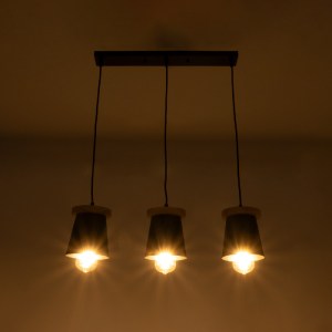 glo-01425-01425_3 GLOBOSTAR® LANA 01425 ΜΟΝΤΕΡΝΟ ΚΡΕΜΑΣΤΟ ΦΩΤΙΣΤΙΚΟ ΚΥΛΙΝΔΡΟΣ ΤΡΙΦΩΤΟ 3 X E27 IP20 ΜΑΥΡΟ ΜΕΤ