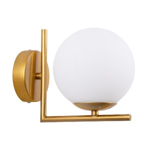 glo-01426-01426_0 GLOBOSTAR® JADA 01426 ΜΟΝΤΕΡΝΟ ΕΠΙΤΟΙΧΙΟ ΦΩΤΙΣΤΙΚΟ ΑΠΛΙΚΑ ΜΟΝΟΦΩΤΟ 1 X E27 IP20 ΧΡΥΣΟ ΜΕΤΑ