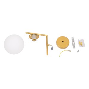 glo-01426-01426_9 GLOBOSTAR® JADA 01426 ΜΟΝΤΕΡΝΟ ΕΠΙΤΟΙΧΙΟ ΦΩΤΙΣΤΙΚΟ ΑΠΛΙΚΑ ΜΟΝΟΦΩΤΟ 1 X E27 IP20 ΧΡΥΣΟ ΜΕΤΑ