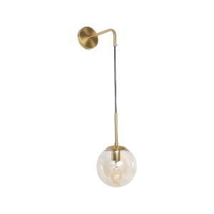 glo-01427-008c53_01427_0 GLOBOSTAR® MADISON 01427 ΜΟΝΤΕΡΝΟ ΕΠΙΤΟΙΧΙΟ ΦΩΤΙΣΤΙΚΟ ΑΠΛΙΚΑ ΜΟΝΟΦΩΤΟ 1 X E27 IP20 ΧΡΥΣΟ ΜΕΤΑΛΛΟ ΜΕ ΜΕΛΙ ΓΥΑΛΙ - Μ11 X Π17 X Υ25CM