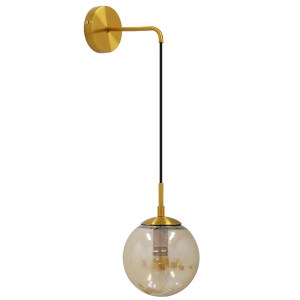 glo-01427-01427_0 GLOBOSTAR® MADISON 01427 ΜΟΝΤΕΡΝΟ ΕΠΙΤΟΙΧΙΟ ΦΩΤΙΣΤΙΚΟ ΑΠΛΙΚΑ ΜΟΝΟΦΩΤΟ 1 X E27 IP20 ΧΡΥΣΟ Μ