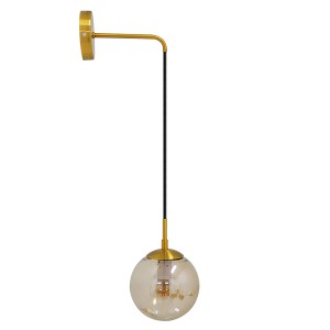 glo-01427-01427_3 GLOBOSTAR® MADISON 01427 ΜΟΝΤΕΡΝΟ ΕΠΙΤΟΙΧΙΟ ΦΩΤΙΣΤΙΚΟ ΑΠΛΙΚΑ ΜΟΝΟΦΩΤΟ 1 X E27 IP20 ΧΡΥΣΟ Μ