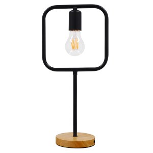 glo-01435-01435_00 GLOBOSTAR® HONOR SQUARE 01435 ΜΟΝΤΕΡΝΟ ΕΠΙΤΡΑΠΕΖΙΟ ΦΩΤΙΣΤΙΚΟ ΠΟΡΤΑΤΙΦ ΜΟΝΟΦΩΤΟ ΜΑΥΡΟ ΜΕΤΑΛ