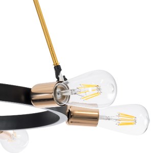 glo-01445-01445_6 GLOBOSTAR® SAILOR 01445 ΜΟΝΤΕΡΝΟ ΦΩΤΙΣΤΙΚΟ ΟΡΟΦΗΣ ΠΛΕΓΜΑ ΠΟΛΥΦΩΤΟ 7 X E27 IP20 ΜΑΥΡΟ, ΧΡΥΣ