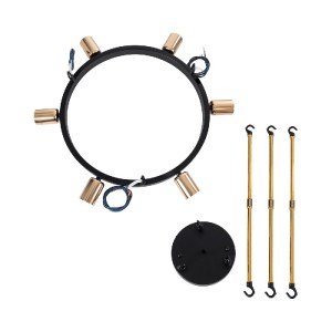 glo-01445-01445_8 GLOBOSTAR® SAILOR 01445 ΜΟΝΤΕΡΝΟ ΦΩΤΙΣΤΙΚΟ ΟΡΟΦΗΣ ΠΛΕΓΜΑ ΠΟΛΥΦΩΤΟ 7 X E27 IP20 ΜΑΥΡΟ, ΧΡΥΣ