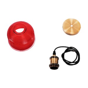 glo-01450-01450_8 GLOBOSTAR® SEGRETO 01450 VINTAGE ΚΡΕΜΑΣΤΟ ΦΩΤΙΣΤΙΚΟ ΜΟΝΟΦΩΤΟ ΚΑΜΠΑΝΑ 1 X E27 IP20 ΚΟΚΚΙΝΟ 