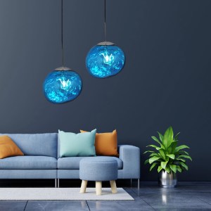 glo-01467-post_32 GLOBOSTAR® DIXAR 01467 ΜΟΝΤΕΡΝΟ ΚΡΕΜΑΣΤΟ ΦΩΤΙΣΤΙΚΟ ΜΠΑΛΑ ΜΟΝΟΦΩΤΟ 1 X E27 IP20 ΜΠΛΕ ΓΥΑΛΙ 
