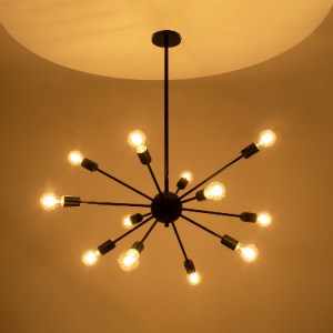 glo-01486-01486_3 GLOBOSTAR® MILANO 01486 ΜΟΝΤΕΡΝΟ ΦΩΤΙΣΤΙΚΟ ΟΡΟΦΗΣ ΠΛΕΓΜΑ ΠΟΛΥΦΩΤΟ 12 X E27 IP20 ΜΑΥΡΟ ΜΕΤΑ