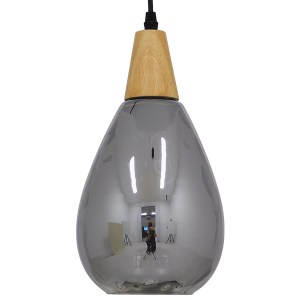 glo-01489-01489_5 GLOBOSTAR® NOAH 01489 ΜΟΝΤΕΡΝΟ ΚΡΕΜΑΣΤΟ ΦΩΤΙΣΤΙΚΟ ΑΝΑΡΤΗΣΗ ΜΟΝΟΦΩΤΟ 1 X E27 IP20 ΓΚΡΙ ΓΥΑΛ