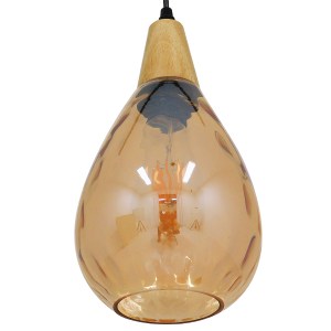 glo-01490-01490_6 GLOBOSTAR® NOAH 01490 ΜΟΝΤΕΡΝΟ ΚΡΕΜΑΣΤΟ ΦΩΤΙΣΤΙΚΟ ΑΝΑΡΤΗΣΗ ΜΟΝΟΦΩΤΟ 1 X E27 IP20 ΜΕΛΙ ΓΥΑΛ