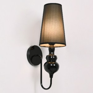 glo-01500-01500_2 GLOBOSTAR® LAURA 01500 ΜΟΝΤΕΡΝΟ ΕΠΙΤΟΙΧΙΟ ΦΩΤΙΣΤΙΚΟ ΑΠΛΙΚΑ ΜΟΝΟΦΩΤΟ 1 X E27 IP20 ΜΑΥΡΟ ΜΕΤ