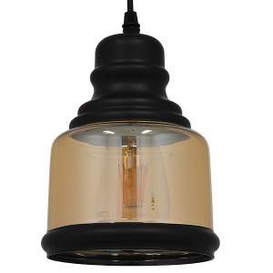 glo-01506-01506_00 GLOBOSTAR® OLIVER 01506 VINTAGE ΚΡΕΜΑΣΤΟ ΦΩΤΙΣΤΙΚΟ ΚΑΜΠΑΝΑ ΜΟΝΟΦΩΤΟ 1 X E27 IP20 ΜΕΛΙ ΓΥΑΛ