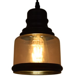 glo-01506-01506_2 GLOBOSTAR® OLIVER 01506 VINTAGE ΚΡΕΜΑΣΤΟ ΦΩΤΙΣΤΙΚΟ ΚΑΜΠΑΝΑ ΜΟΝΟΦΩΤΟ 1 X E27 IP20 ΜΕΛΙ ΓΥΑΛ