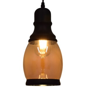 glo-01507-01507_2 GLOBOSTAR® OLIVER 01507 VINTAGE ΚΡΕΜΑΣΤΟ ΦΩΤΙΣΤΙΚΟ ΚΑΜΠΑΝΑ ΜΟΝΟΦΩΤΟ 1 X E27 IP20 ΜΕΛΙ ΓΥΑΛ