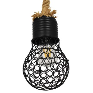 glo-01521-01521_0 GLOBOSTAR® URBAN 01521 VINTAGE ΚΡΕΜΑΣΤΟ ΦΩΤΙΣΤΙΚΟ ΠΛΕΓΜΑ ΜΟΝΟΦΩΤΟ 1 X E27 IP20 ΜΑΥΡΟ ΜΕΤΑΛ