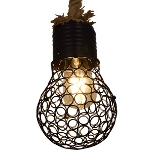 glo-01521-01521_2 GLOBOSTAR® URBAN 01521 VINTAGE ΚΡΕΜΑΣΤΟ ΦΩΤΙΣΤΙΚΟ ΠΛΕΓΜΑ ΜΟΝΟΦΩΤΟ 1 X E27 IP20 ΜΑΥΡΟ ΜΕΤΑΛ