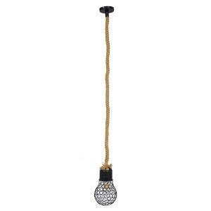 glo-01521-01521_3 GLOBOSTAR® URBAN 01521 VINTAGE ΚΡΕΜΑΣΤΟ ΦΩΤΙΣΤΙΚΟ ΠΛΕΓΜΑ ΜΟΝΟΦΩΤΟ 1 X E27 IP20 ΜΑΥΡΟ ΜΕΤΑΛ