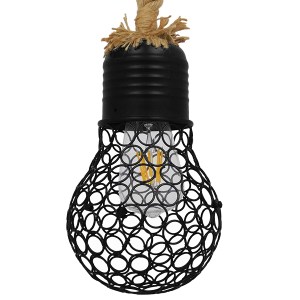 glo-01521-01521_5 GLOBOSTAR® URBAN 01521 VINTAGE ΚΡΕΜΑΣΤΟ ΦΩΤΙΣΤΙΚΟ ΠΛΕΓΜΑ ΜΟΝΟΦΩΤΟ 1 X E27 IP20 ΜΑΥΡΟ ΜΕΤΑΛ